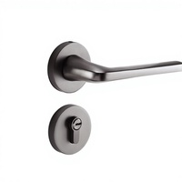 Poignée de porte silencieuse universelle pour chambre à coucher, ensemble de serrures à poignée pour porte en bois, serrure à pêne fendu
