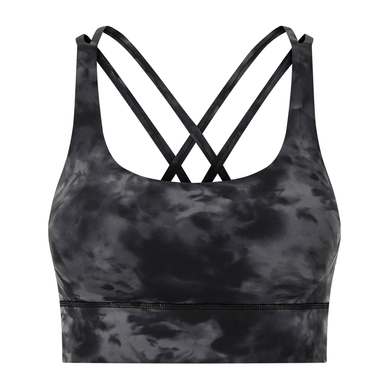 Custom Logo Classic Style Double-sided Brushed Cross Back Gym Tops Women Training Bra Yoga Underwear Fitness Tank