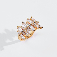 Ensemble de bijoux de mariage pour femmes VANFI, collier, bracelet, boucles d'oreilles et bague en laiton plaqué or, zircon, tendance, élégant et luxueux