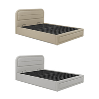 Lit scandinave moderne de luxe en contreplaqué de pin de conception simple avec rangement léger pour lit double simple pour la maison, l'hôtel et la chambre à coucher