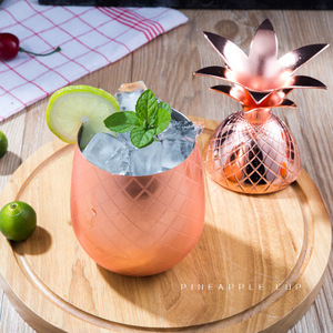 Tazza da Cocktail Creativa in Acciaio Inossidabile, Bicchieri in <span class=keywords><strong>Rame</strong></span> per Moscow Mule, Tazza a Forma <span class=keywords><strong>di</strong></span> Ananas - Product Image 4