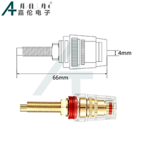 JIALUN 2 pièces Bornes de connexion pour haut-parleur DIY, bornes de liaison pour amplificateur HIFI, en cuivre pur plaqué or, prise banane, boîtier de jonction