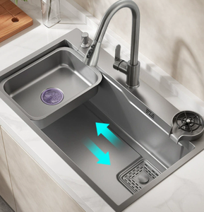 อ่างล้างจานสแตนเลสแบบอ่างเดี่ยว สีเทากันเมทัล - Product Image 3