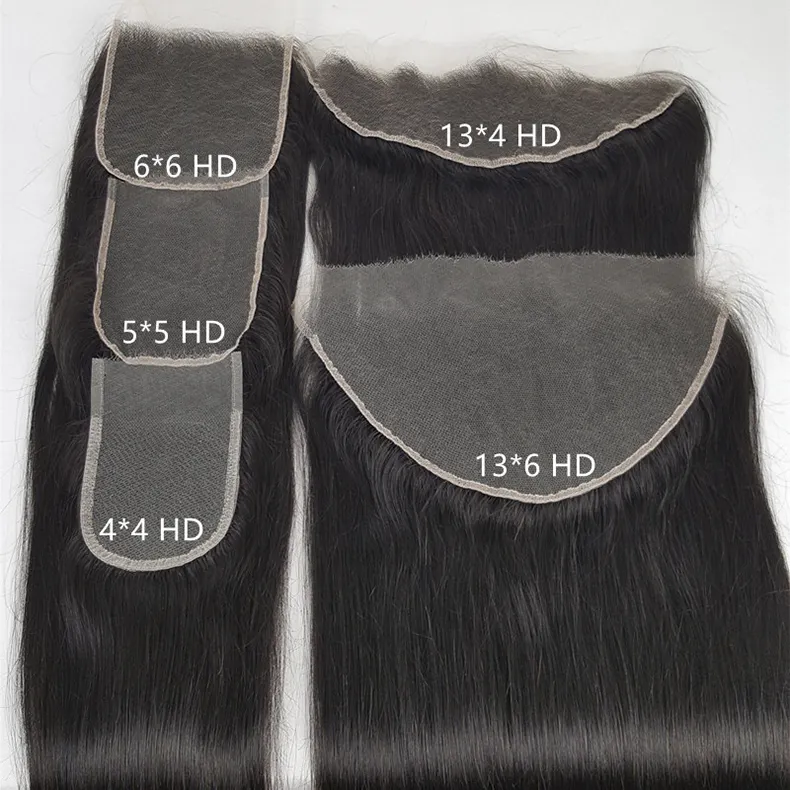 Wholesale Cuticle Aligned Closures Virgin Raw Hair Unprocessed Brazilian Hair 5x5 Transparent Lace Closure 13X4 13X6 Frontal