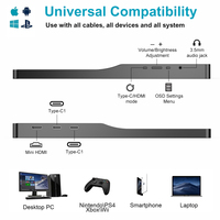 Écran externe pour ordinateur portable 15,6 pouces 125 Hz, écran HD IPS compatible avec PS4 et Switch, moniteur portable pour jeux