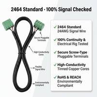 Câble médical blindé en PVC 24 AWG personnalisé, faisceau de connexion à fiche verte, adaptateur de drainage en feuille d'aluminium-Mylar CMG, connecteurs anti-feu