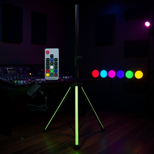 Support d'enceinte LED RGB 72 pouces, trépied réglable pour montage au sol, pour moniteur de studio DJ avec télécommande, construction métallique - Product Image 2