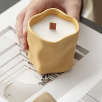 Bougie parfumée artisanale minimaliste irrégulière en pot, OEM&ODM, bougies personnalisées pour la décoration de la maison, de l'hôtel, de la villa, accessoires de photographie
