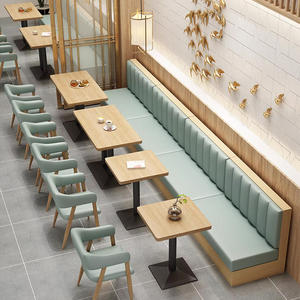 Ensembles de mobilier de restaurant en cuir moderne en gros pour hôtels, cafés, restauration rapide : banquettes, canapés, tables et chaises de salle à manger - Product Image 3