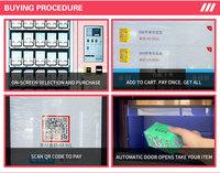 Distributeur automatique intelligent de boissons et de snacks réfrigérés, avec écran tactile 21,5 pouces, acceptant plusieurs modes de paiement (espèces/sans espèces/QR) et fonction de boîte surprise.