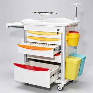 Carrito de Emergencia Móvil para Hospital Veterinario con Bloqueo Central: Organizador de Suministros Quirúrgicos para Clínica <span class=keywords><strong>Veterinaria</strong></span>, Carrito de Procedimientos - Product Image 1