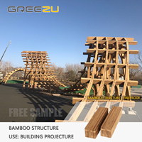 Structure décorative de poutre en bambou de parc extérieur modulaire préfabriqué de kiosque en bois de bambou