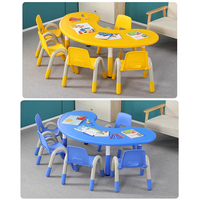 Table et chaises d'étude pour enfants en plastique coloré, très vendues, pour la maternelle et la maternelle préscolaire
