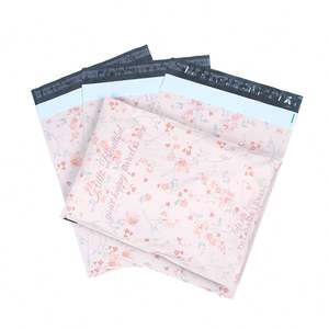 Sac d'expédition en polyéthylène biodégradable avec adhésif fort, motif de rose, pour courrier, colis, emballage d'expédition - Product Image 1