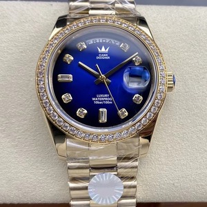 Montre automatique européenne de luxe en or et diamants Drioshipping 40MM avec affichage de la date et verre saphir - Product Image 2