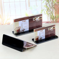 Panneau de signalisation de table en acrylique personnalisé Table transparente en acrylique Porte-plaque de prix Menu Publicité Photo Liste de prix Affichage des affiches