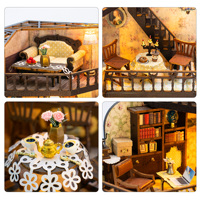 Casa de Muñecas de Madera con Temática de Café, Nuevo Producto en Oferta, M2533 Fortunate Encounter, Kit de Casa de Muñecas en Miniatura para Armar