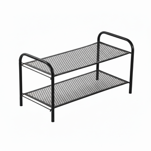 Zapatero de muebles de dos capas de hierro y Metal de bajo precio, Zapatero de Metal Simple de almacenamiento multifuncional para el hogar para sala de estar - Product Image 1