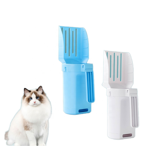 Pelle à litière pour chat en plastique écologique intégrée Outil <span class=keywords><strong>de</strong></span> cueillette <span class=keywords><strong>de</strong></span> toilette pour chat Pelle à fumier Artifact Élimination des déchets <span class=keywords><strong>de</strong></span> chat - Product Image 1