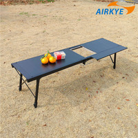 Table de pique-nique pliable et extensible en alliage d'aluminium à six unités, 8 places, pour le camping et les meubles d'extérieur