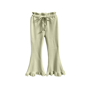Vente en gros OEM pantalon pour bébé fille en coton doux côtelé leggings de couleur unie personnalisés pour le printemps - Product Image 2