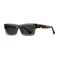 Nouvelles lunettes de soleil en acétate au design rétro rectangulaire polarisées S32237 avec protection UV400 et monture complète, tendance mode