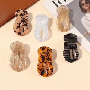 Pince à cheveux plate élégante française en gros, personnalisée, en acétate, grande pince à cheveux plate pour femme - Product Image 1