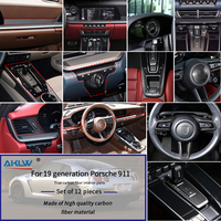 Vente en gros d'accessoires intérieurs de voiture en fibre de carbone, couvre-volant, panneau de sortie de console centrale pour Porsche 911 en carbone