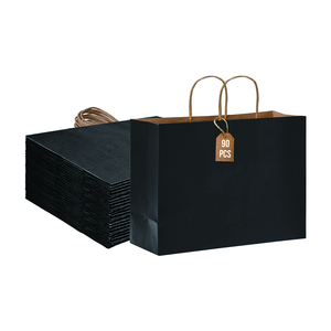 <span class=keywords><strong>Bolsas</strong></span> <span class=keywords><strong>de</strong></span> Papel Kraft para Regalo con Logotipo Personalizado para Supermercado y Restaurante, Bolsa <span class=keywords><strong>de</strong></span> Compra Reciclada para Llevar en Negro y Marrón con Asa para Empaque <span class=keywords><strong>de</strong></span> Alimentos - Product Image 4