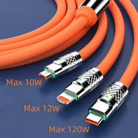 Câble de charge rapide USB Type C Micro en silicone 3 en 1 certifié MFI pour iPhone 14 13 12 11 Pro Max, câble de charge Android