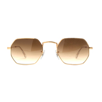 Lunettes de soleil unisexes UV400 hexagonales en acier inoxydable légères à monture complète, style classique et tendance