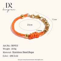 Bracelet en chaîne circulaire tressée à la main en acier inoxydable Dingran Europe et Amérique, tendance, plaqué or 18 carats, pour mariage