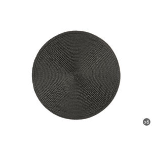 Set di 6 tovagliette rotonde Excelsa 36x36 cm in plastica nera - Product Image 3