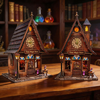 Деревянный 3D-пазл серии Time Pavilion: миниатюрная сцена, модель-украшение, DIY-домик, развивающая игрушка, подарок, 19.2x15x13см, цветная коробка