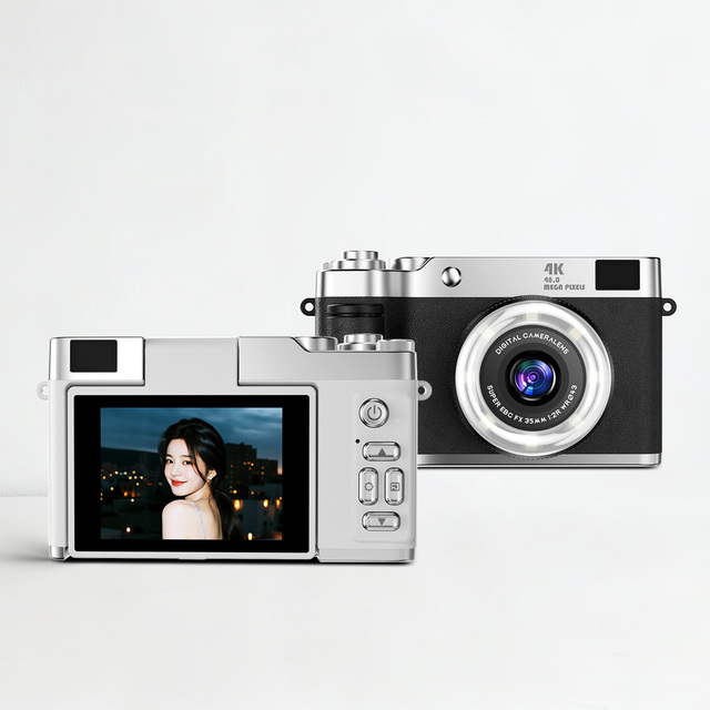 Compact Q07 Auto Focus Flip Cover 2.4inch HD 48MP CMOS Rotary Screen 8x Digital Zoom Kids Digital Video Camera Face Detection
