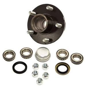 Комплекты ступиц для прицепов 5x4.25 дюйма, ступица колеса для прицепа 5x4.25 дюйма, 5 отверстий, 4.25 дюйма, круглая, для оси 1000 кг - Product Image 2