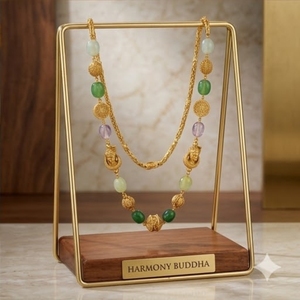 Elegante Collar Mala de Buda Antiguo en Plata 925 con Cuentas de Piedras Preciosas Multicolor, Joyería Tradicional de Cadena Larga para Mujer - Product Image 3