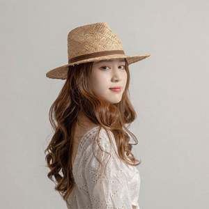 Chapeau de paille Panama Bao fait main, mode printemps-été, avec ruban décoratif, pour l'extérieur, protection solaire jazz - Product Image 3