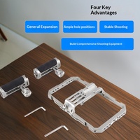 Support de téléphone portable double en métal, stabilisateur anti-tremblement, cage multi-extension pour vlog et prise de vue avec smartphone