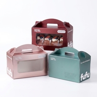 Custom Logo Eco-friendly Food Grade Portable White Cardboard Swiss Roll Cake Box with Transparent Window for Bakery Packaging
