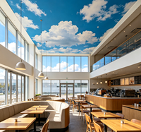 Papier peint pour plafond ciel bleu et nuages blancs, peinture murale 3D ciel et nuages pour chambre d'enfant, salon, restaurant, décoration de plafond personnalisée
