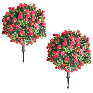 Grande plante artificielle de rose <span class=keywords><strong>en</strong></span> <span class=keywords><strong>pot</strong></span> avec piquet de sol amovible, fleurs et verdure détachables pour la décoration intérieure - Product Image 6