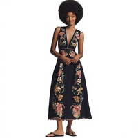 Nouvelles Arrivées Robe Décontractée Ample Grande Taille pour Femme à Col Mandarin et Manches Courtes, Motif Îles du Pacifique Personnalisé, Motif Goutte d'Eau Naturel