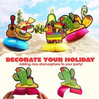 Nouveau produit phare : Décoration de table en nid d'abeille 6 pièces, Tour de divertissement, Accessoire de fête, Thème Carnaval Mexique 2026