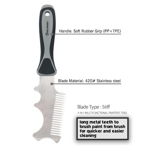 ROLLINGDOG 50219 4 in 1 Coltello per Stucco, Rullo per Pittura, Pulitore per Pennelli, Impugnatura Comoda, Strumento Multifunzionale Durevole per Pittori - Product Image 4