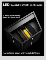 Lampe murale solaire de jardin LED moderne avec indice d'étanchéité IP65, puissance 5W, éclairage automatique sur les côtés supérieur et inférieur