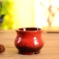 Pot de fleurs en porcelaine classique moderne avec surface brillante et émaillée pour plantes vertes d'intérieur et utilisation sur table