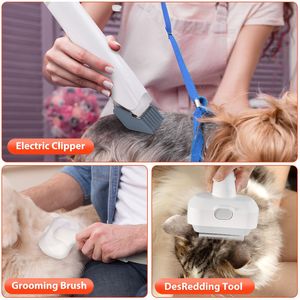 <span class=keywords><strong>Brosse</strong></span> à cheveux multifonctionnelle pour animaux de compagnie pour chiens ensemble de nettoyage sous vide avec coupe-cheveux intégré - Product Image 6