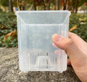 ใหม่สแควร์พลาสติกใสขายส่งดอกไม้กล้วยไม้หม้อกระถางกล้วยไม้ที่มีรูล้างกระถางกล้วยไม้หลุมตะกร้าพลาสติกใส - Product Image 2