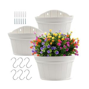 Unique Design Colorful Semicircular Double Wall Plastic Tree <strong>Pot</strong> <strong>Hanging</strong> <strong>on</strong> the <strong>Fencing</strong> - Product Image 5